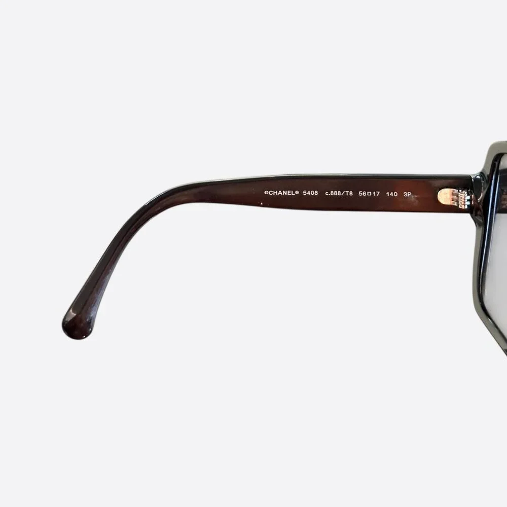 Chanel Black Logo Square Sunglasses - Picture 4 of 5